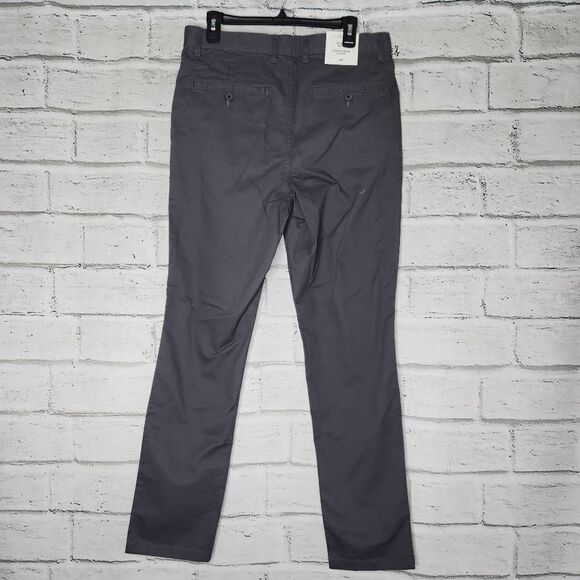H&M Mid-Rise Straight-Leg Solid Skinny Fit Stretch Trouser Pants Gray Size 31 NW - Picture 6 of 12